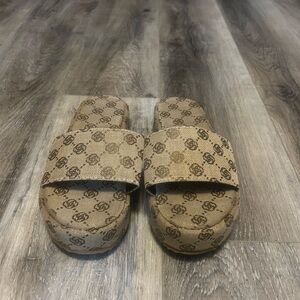 Designer Logo Platform Sandals